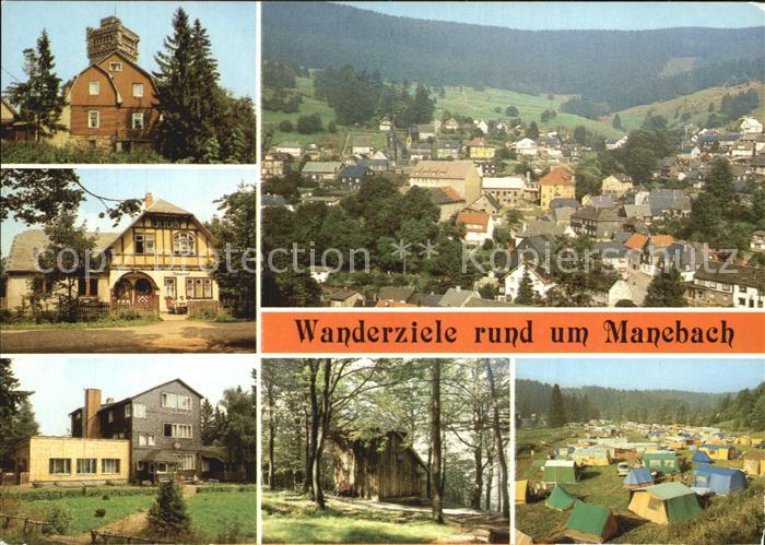 Manebach Hohe Warte Waldgaststaette Moenchhof Schoeffenhaus Goethehaeuschen Kick