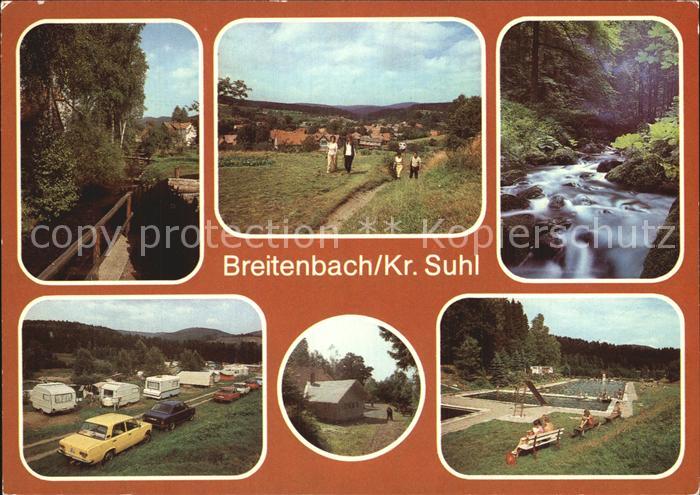 Breitenbach Erzgebirge Panorama Teilansichten Camping Schwimmbad