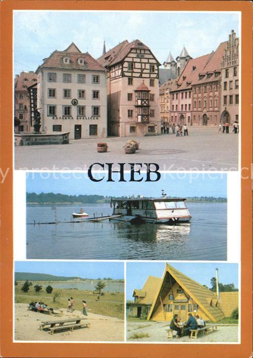 Cheb Eger Namesti Jiriho z Podebrad se Spalickem Jesenicka prhradni nadrz u Cheb