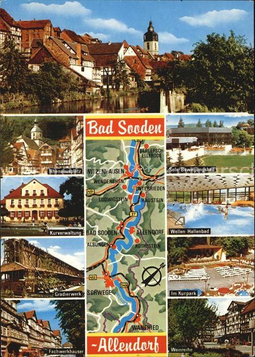 Bad Sooden-Allendorf Rhenanusplatz Kurverwaltung Gradierwerk Fachwerkhaeuser Sol