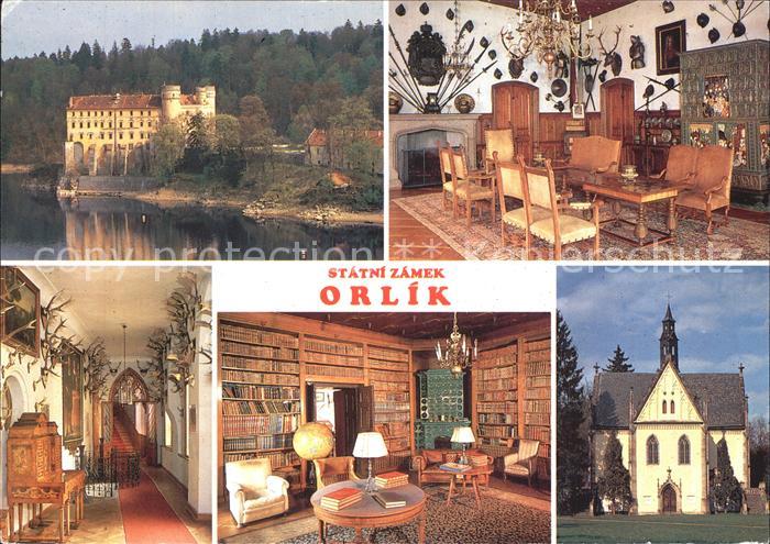 Orlik nad Vltavou Statni zamek Orlik Velky rytirsky sal mala chodba Knihovna Hro