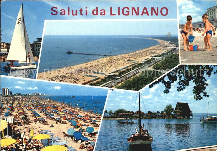 Lignano Sabbiadoro Segelpartie Strand Promenade