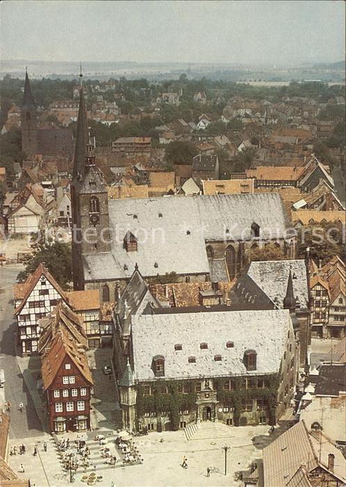 Quedlinburg Harz Markt Kirche Fliegeraufnahme