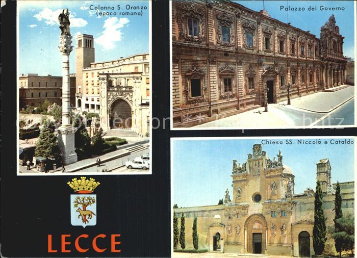 Lecce Colonna San Oronzo Palazzo del Governo Chiesa ss Nccolo e Cataldo