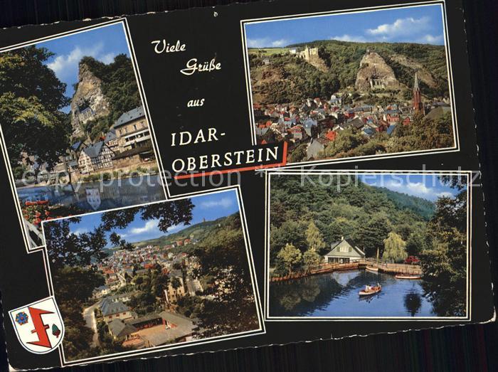 Idar-Oberstein Ortsansicht mit Felsenkirche Gondelteich