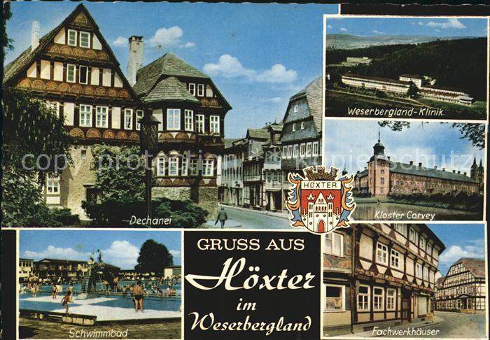 Hoexter Weser Dechanei Weserbergland Klinik Kloster Corvey Schwimmbad Fachwerkha