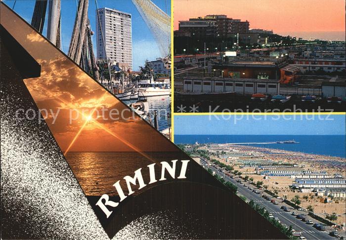 Rimini Sonnenuntergang Hafen Strand