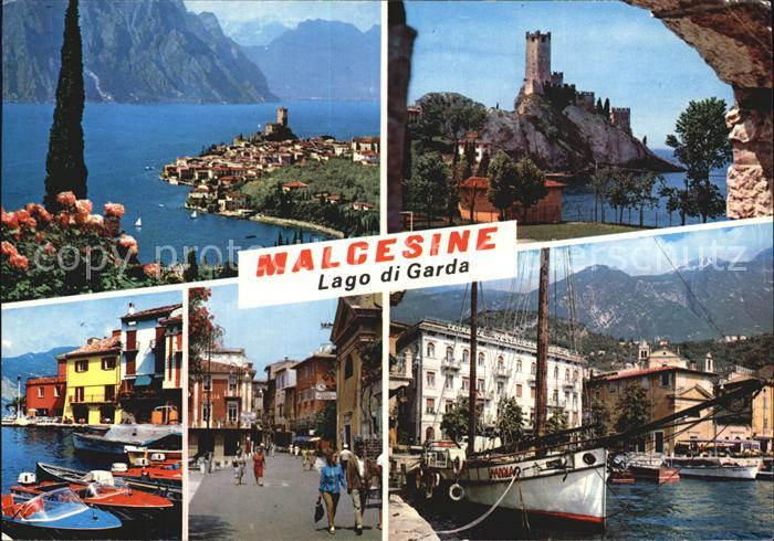 Malcesine Lago di Garda See Bootsanlegestelle Burg Stadtansicht