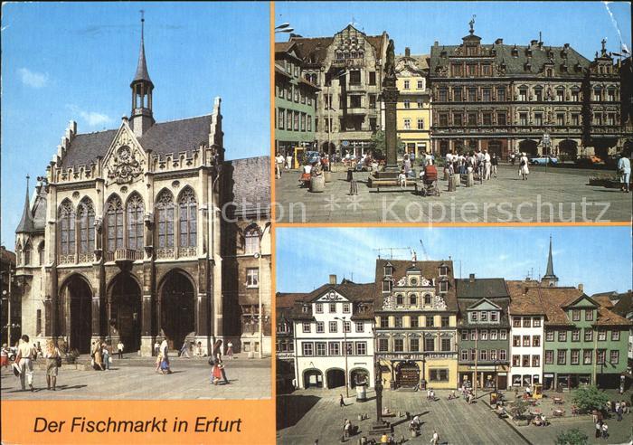 ERFURT CITY Fischmarkt Rathaus Haus zum Breiten Herd Roten Ochsen