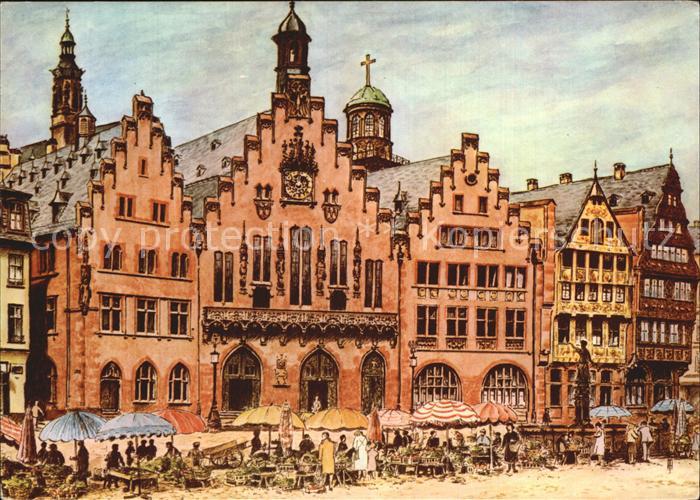 Frankfurt Main Roemer Kuenstlerkarte