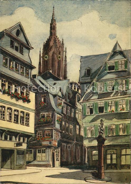 Frankfurt Main Saalgasse Dom Kuenstlerkarte W. Eberhard