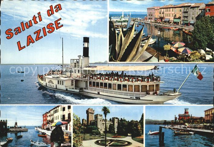 Lazise Lago di Garda Uferpromenade Hafen Schloss