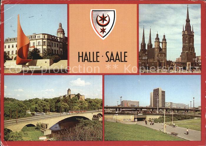 Halle Saale Fahnenmonument Markt Kirche Rotem Turm Burg Thaelmannplatz