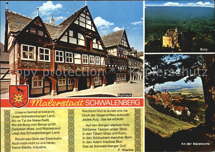 Schwalenberg Malerstadt Lippe Burg Rathaus Malereiche Gedicht Unsere Heimat