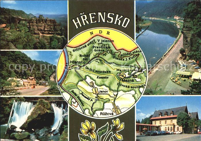 Hrensko Prebischtor Elbe Wanderkarte Luftbild