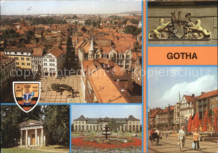 Gotha Thueringen Wappen Rathaus Dorischer Tempel Park Orangerie Neumarkt
