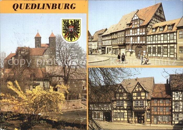 Quedlinburg Harz Blick auf Burgberg Stiftskirche Schloss Steinweg Klopstockhaus