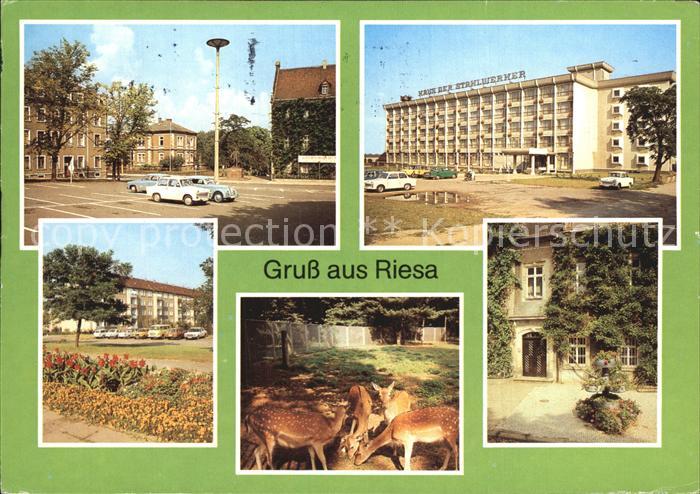 Riesa Sachsen Leninplatz Haus der Stahlwerker Tierpark Rathaus