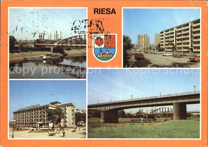 Riesa Sachsen Anlegestelle Weisse Flotte Dresden Stahl Walzwerk Elbbruecke