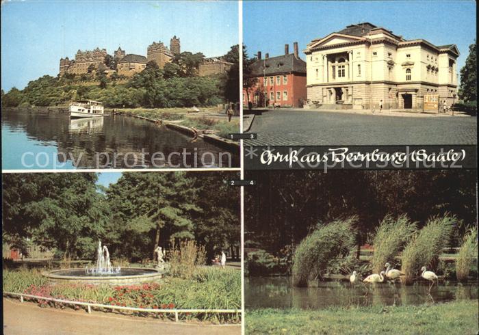 Bernburg Saale Blick zum Schloss Marx Engels Platz Tiergarten Theater