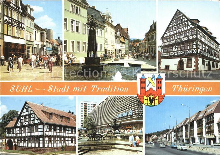 Suhl Thueringer Wald Steinweg Springbrunnen Rathaus Dianabrunnen Muehltorstrasse