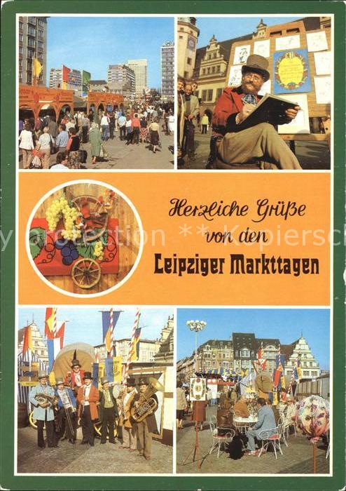 LEIPZIG Sachsen Markttage Grusskarte Musikkapelle
