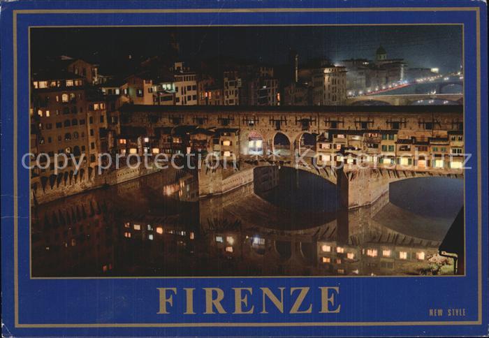 Firenze Florenz Die Alte Bruecke bei Nacht