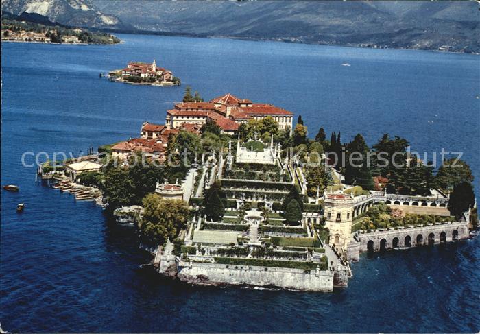 Isola Bella Lago Maggiore Fliegeraufnahme mit Isola Pescatori
