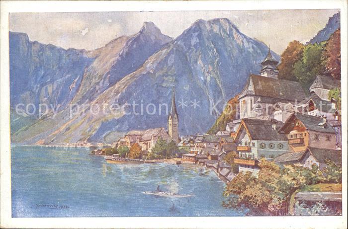Hallstatt Austria Zeichnung mit See