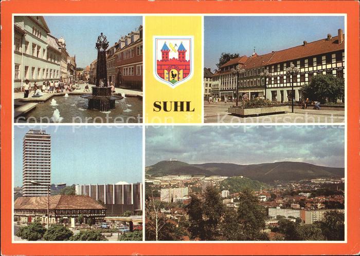 Suhl Thueringer Wald Steinweg Blick zum Waffenmuseum Blick vom Lauterberg