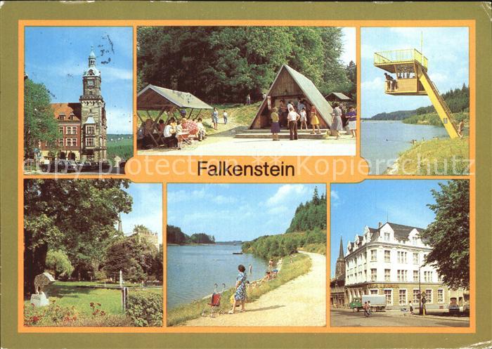 Falkenstein Vogtland Rathaus An der Talsperre Schlossfelsen Haus der Lehrer