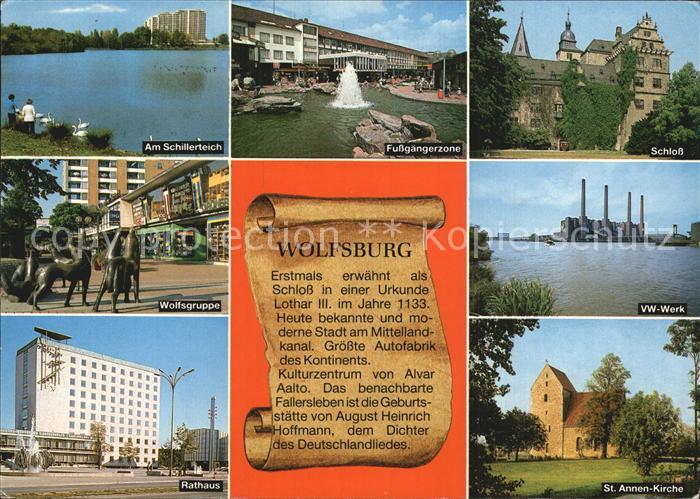 Wolfsburg VW Werk Schloss Sankt Annen Kirche Wolfsgruppe Rathaus Schillerteich