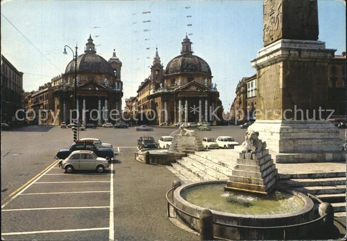 Roma Rom Volksplatz Kirchen Santa Maria dei Miracoli und Santa Maria in Monte Sa