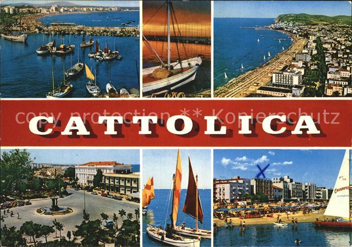 Cattolica Rimini Fliegeraufnahme Strand Hafen Platz