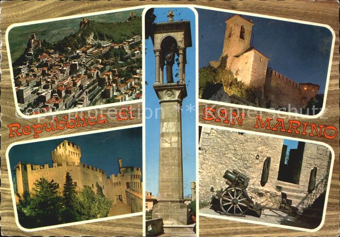 San Marino Repubblica Fliegeraufnahme Prima Torre Notturno Seconda Torre