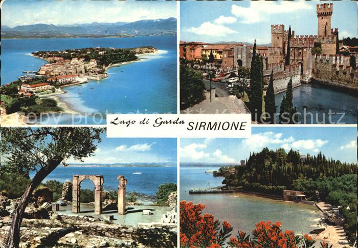 Sirmione Lago di Garda Schloss Fliegeraufnahme Bucht