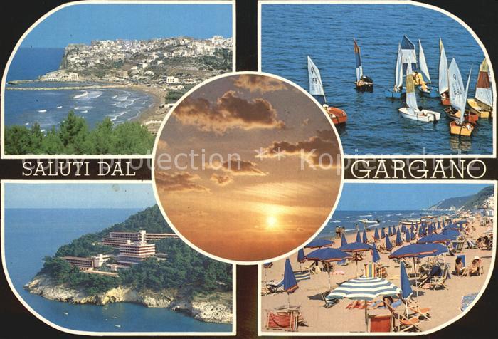 Gargano Gesamtansicht Strand Segelregatta