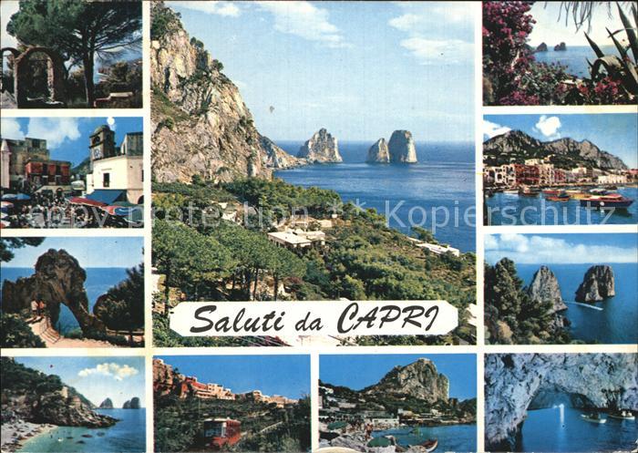 Capri Fliegeraufnahme Bucht Strand Hafen Teilansicht