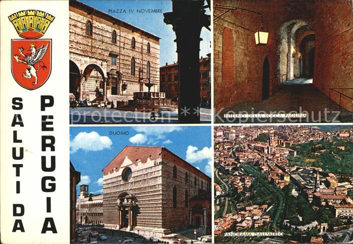Perugia Piazza IV. Novembre Fliegeraufnahme Dom