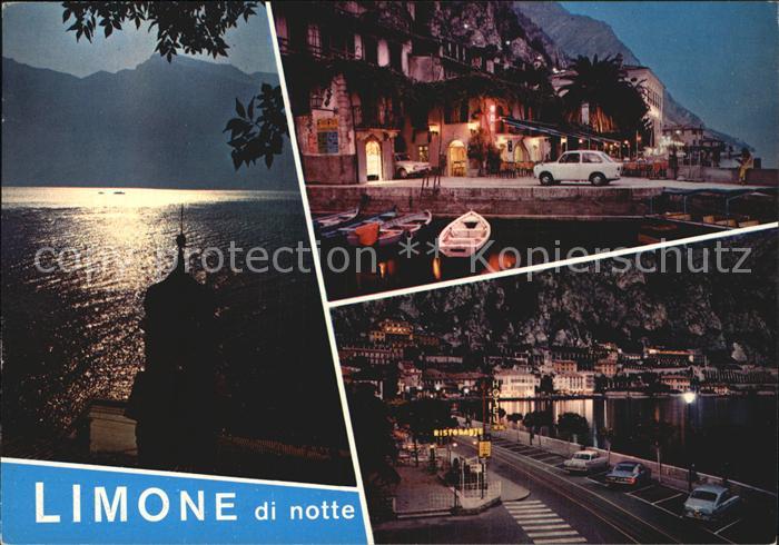 Limone sul Garda Hafen und See bei Nacht
