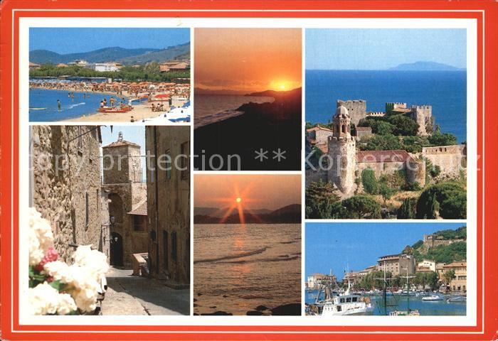 Castiglione della Pescaia Strand Altstadt Hafen Sonnenuntergang