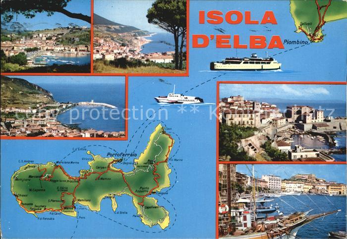 Isola d Elba Landkarte Porto Azzurro Hafen