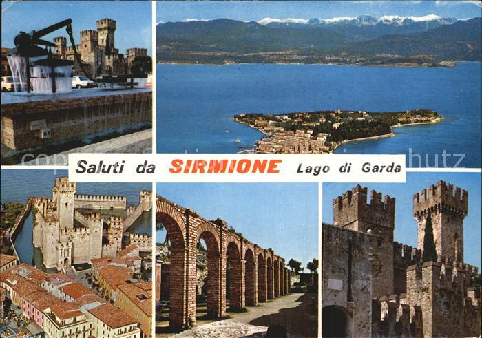 Sirmione Lago di Garda Fliegeraufnahme Schloss