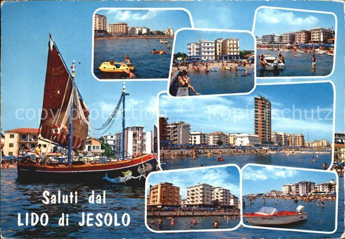 Lido di Jesolo Strand Hafen Hochhaeser