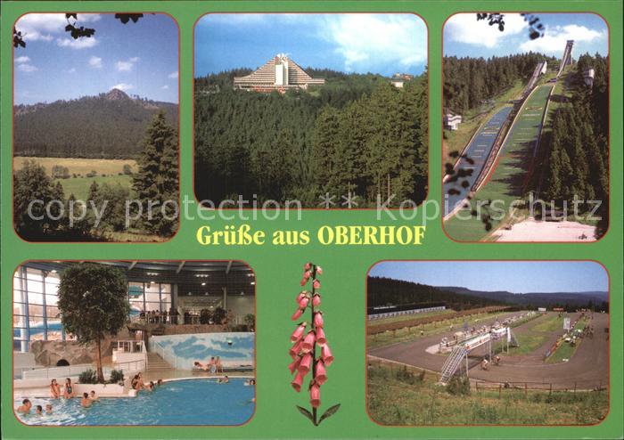 Oberhof Thueringen Blick zum Hohen Stein Hotel Panorama Schanze am Rennsteg