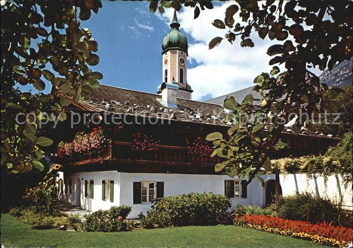 GARMISCH-PARTENKIRCHEN Bayern Altes Bauernhaus Pfarrkirche Sankt Martin