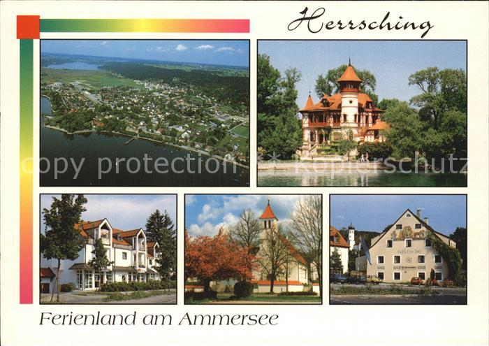 Herrsching Ammersee Fliegeraufnahme Kirche Schloss