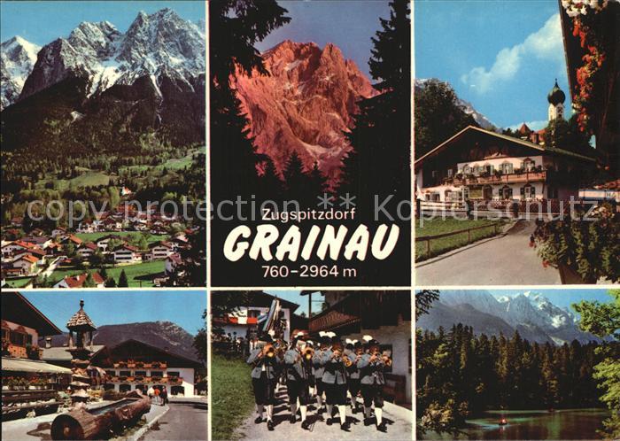 Grainau Alpen Dorfbrunnen Blaskapelle See Kirche