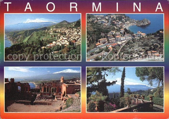 Taormina Sizilien Fliegeraufnahme Freilicht Theater