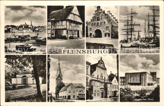 Flensburg Hafen Alte Kapelle Marienkirche Deutshes Haus Alt Flensburg